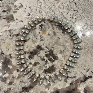 J. Crew Silver Crystal Necklace